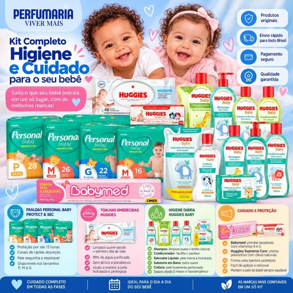 Huggies + Fraldas Personal | Higiene e Cuidados - Escolha Seu Kit