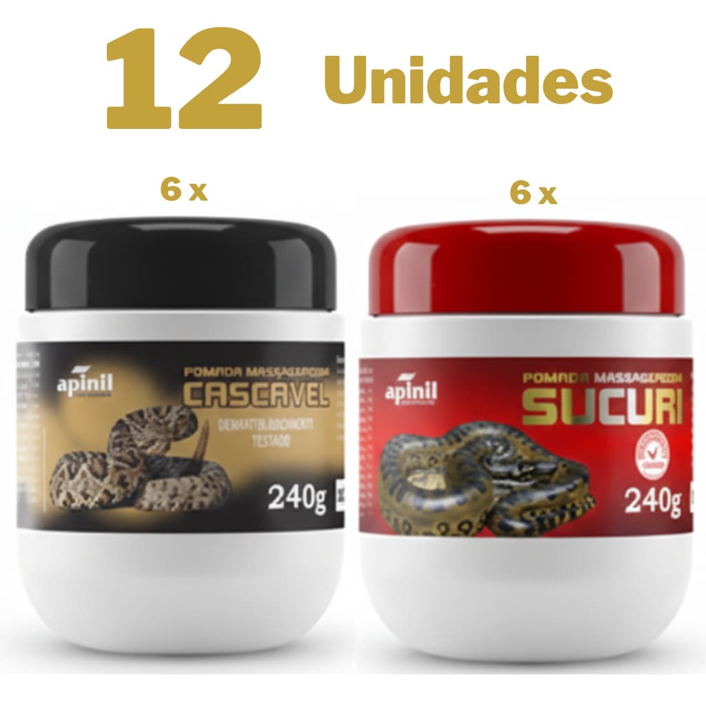 Kit Pomada Massageadora Sucuri + Cascavel 240g Apinil