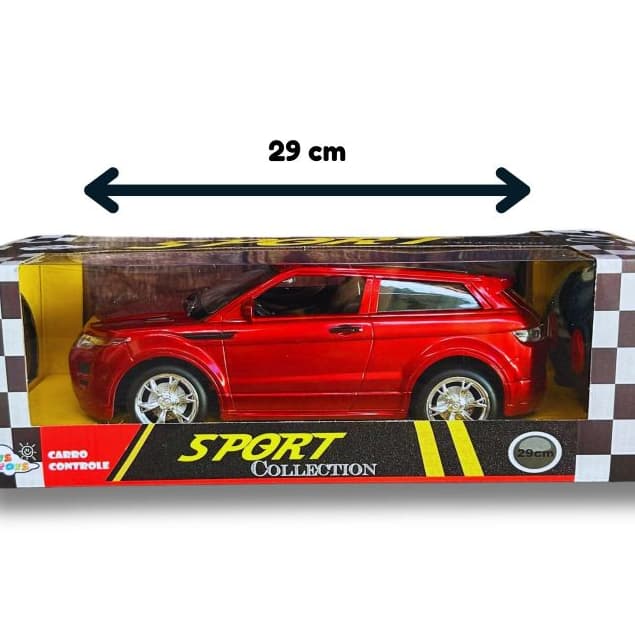 Carro de controle remoto Sport - Carrinho de Controle Remoto Sport Evoque Luxo 29cm – Grande e Veloz - vermelho