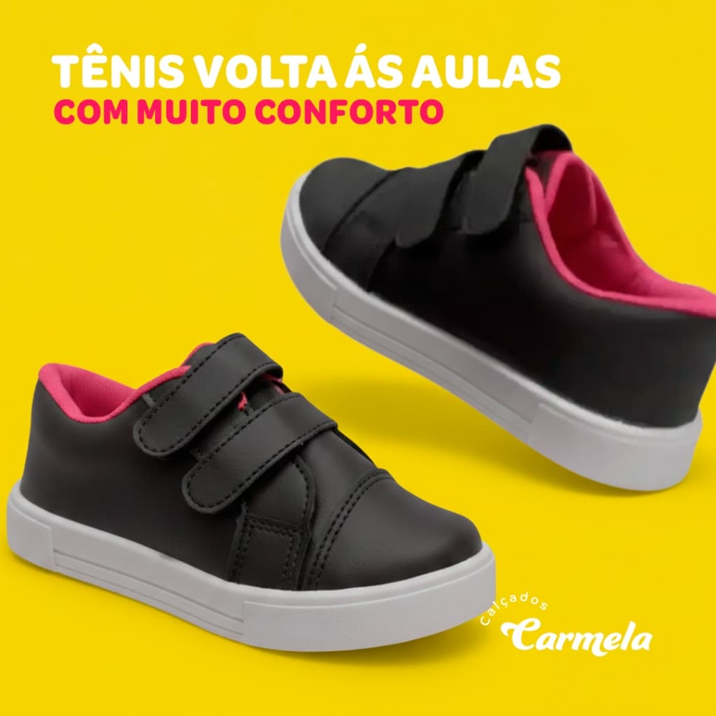 Tênis Infantil Feminino Escolar Casual Confortável Menina Calce Fácil Confortável Lançamento