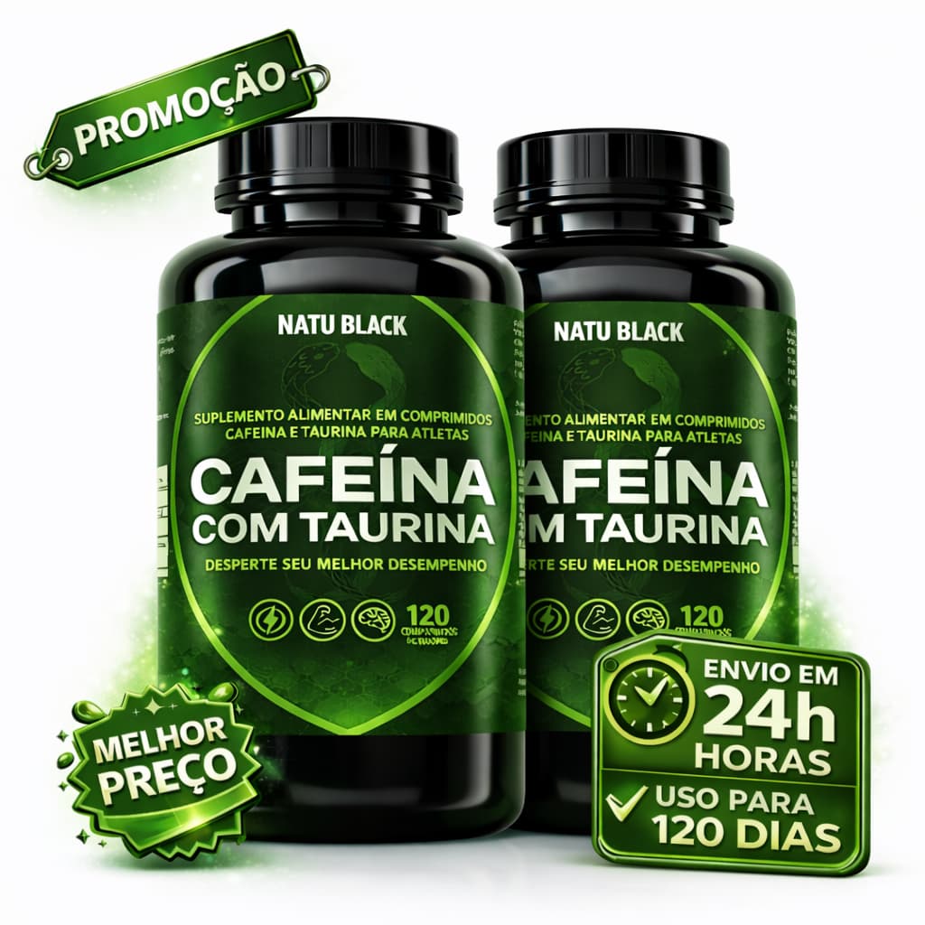 02 Cafeina com Taurina Termogenico Pre Treino Concentrado (  KIT PARA 04 MESES USO  )