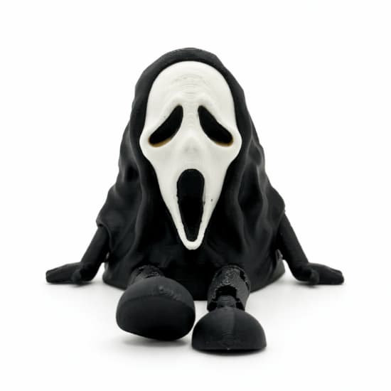 Boneco GhostFace Pânico Articulado - Decoração Mesa Gamer Monitor Moto Carro.