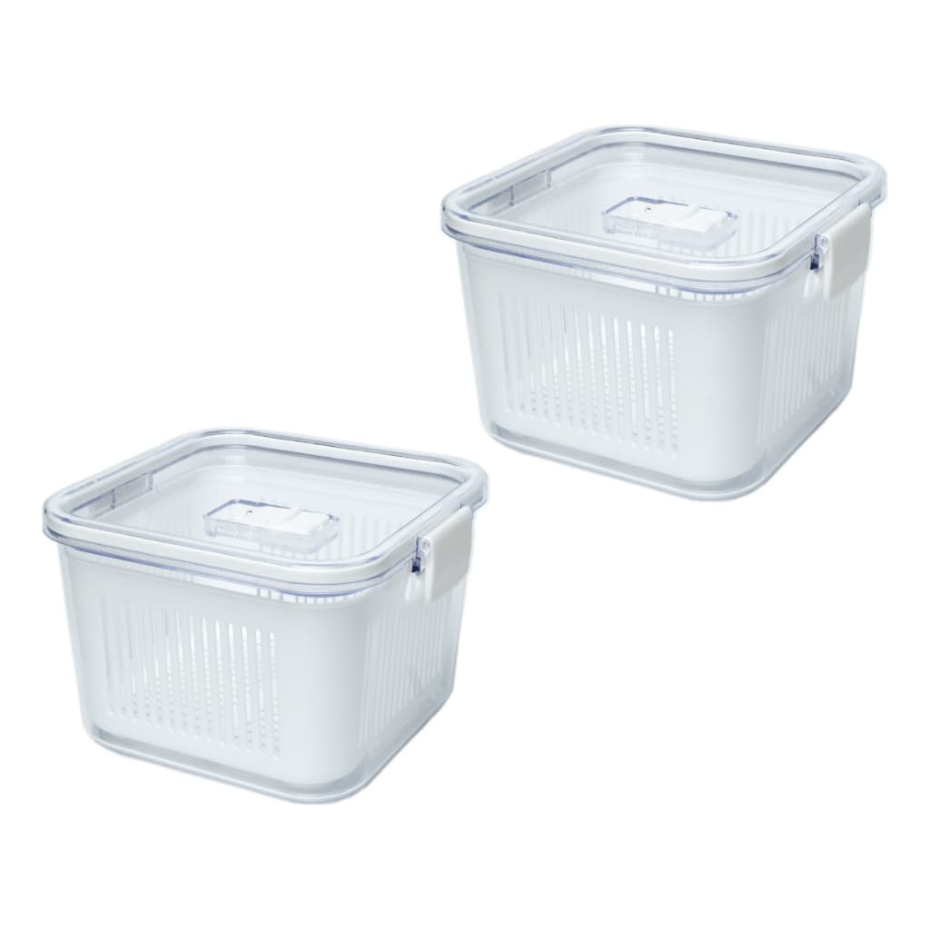 Kit 2 Organizadores Herméticos 1360ml Multiuso Slim Para Geladeira Cozinha Paramount