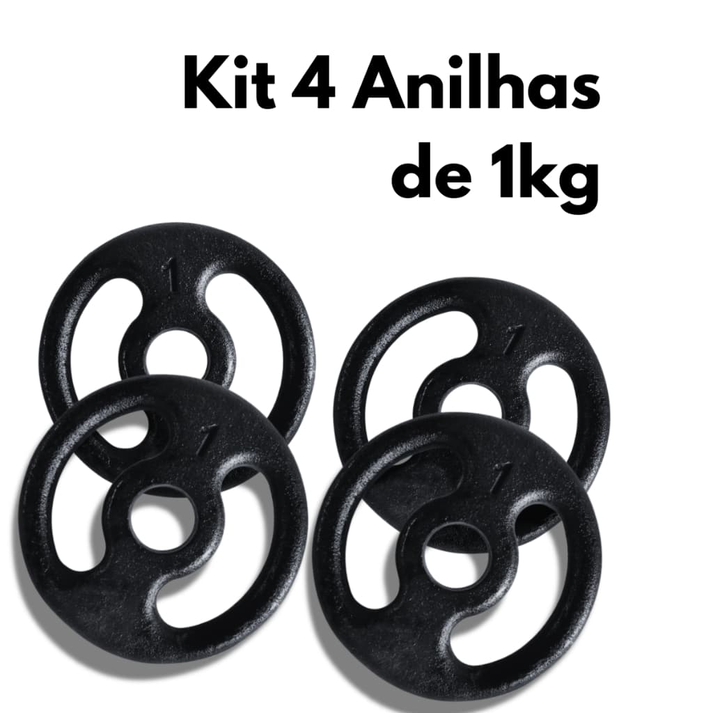 Kit Halteres 4x 1kg Musculação Academia Peso Treino Fitness