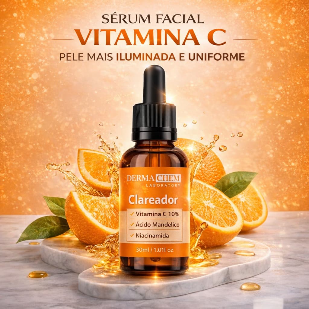 Sérum Facial Vitamina C Dermachem Niacinamida + Ácido Mandélico Para Pele Iluminada com Aparência Uniforme