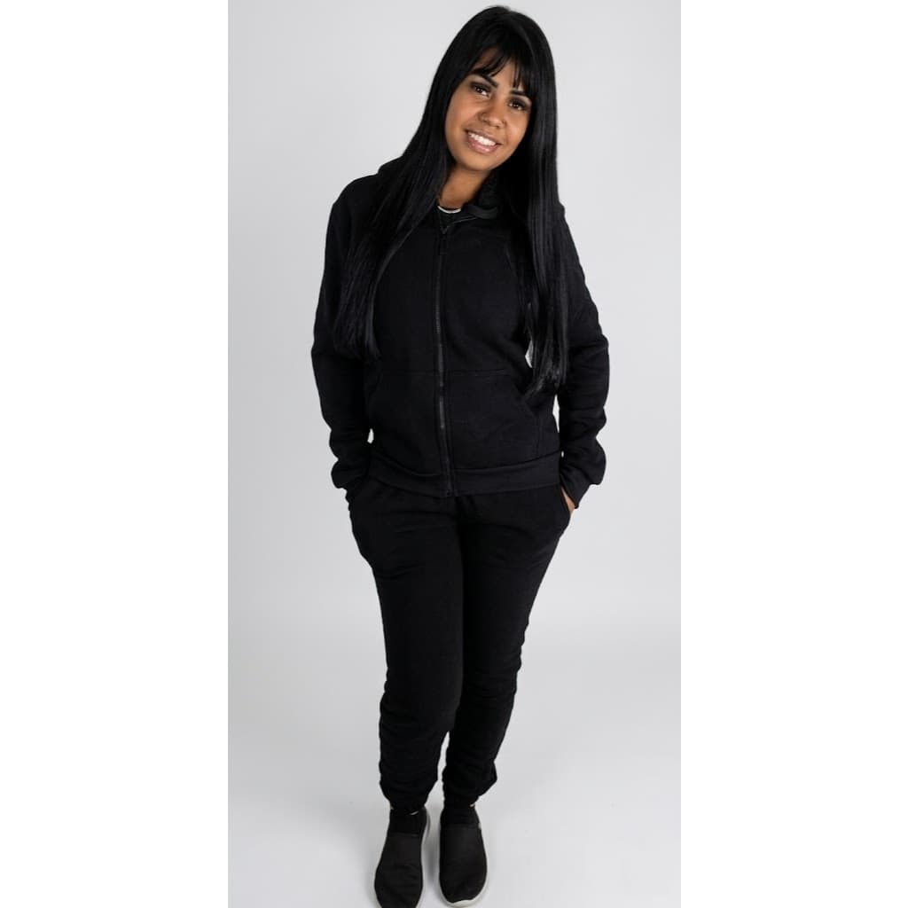 Conjunto Moletom Feminino Flanelado Zíper Capuz Premium Confortável