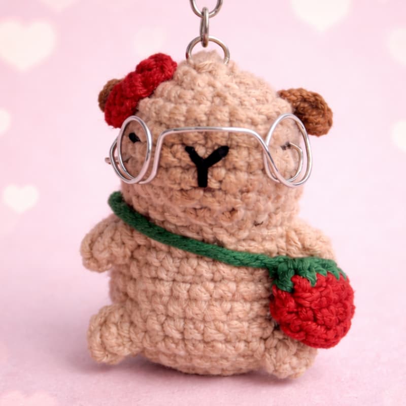 Chaveiro Capivara Kit com 5 unidades Amigurumi Crochê Lembrancinha Aniversário Festa Batizado Evento