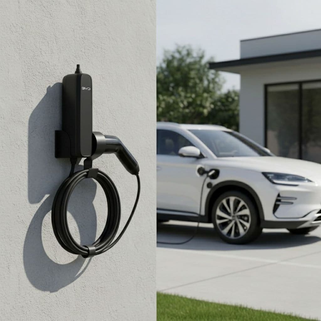 Suporte De Parede Do Cabo Carregador Carro Eletrico Tipo 2 Compatível BYD Tesla Weg GreenV