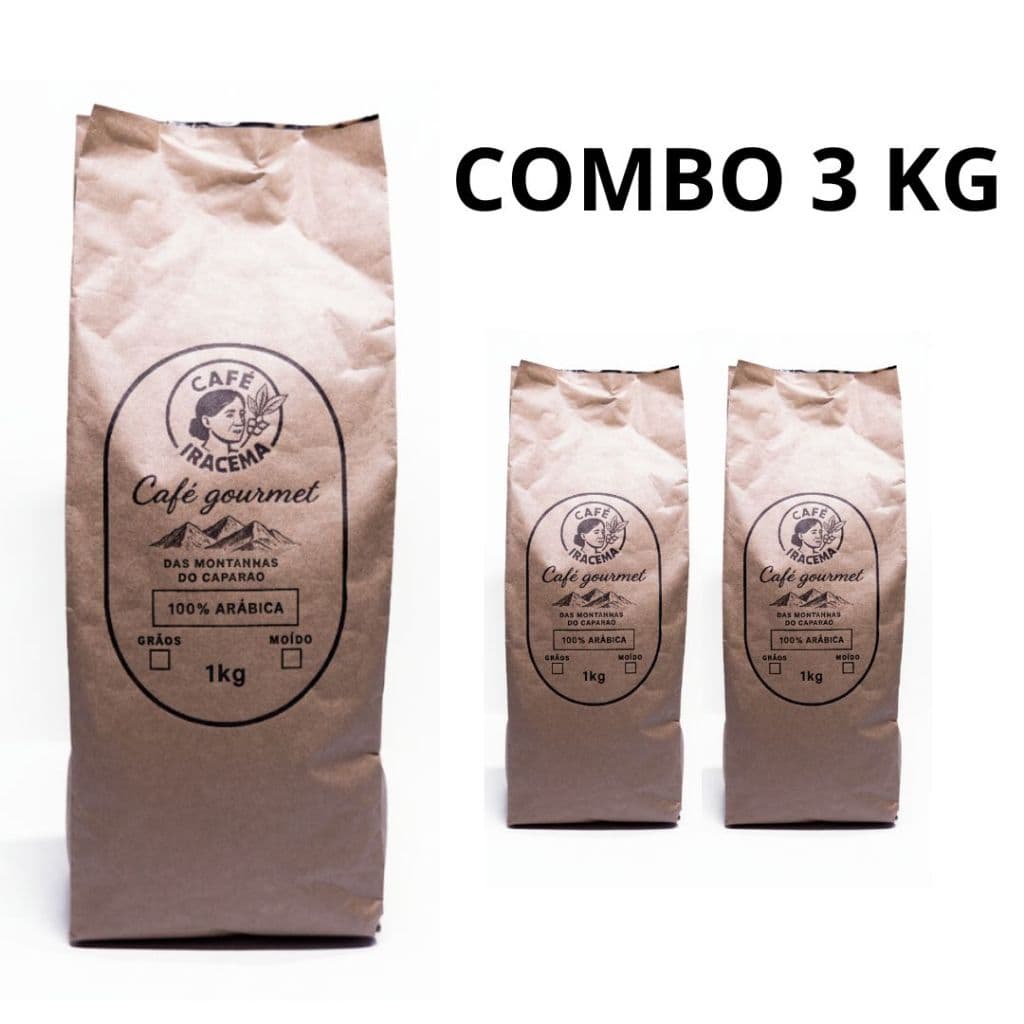 3 Kg Café em Grãos Torra Média 100% Arábica Matas de Minas