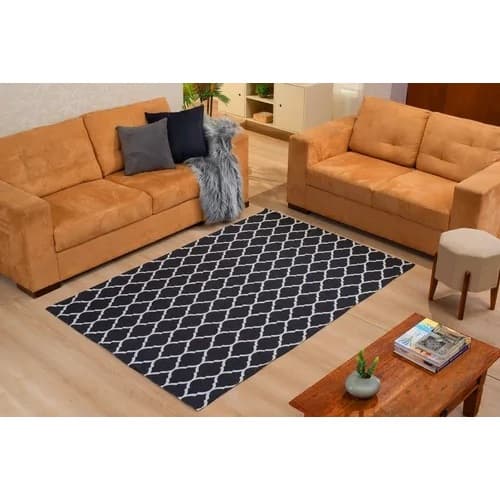 Tapetes Rústico 3,00M x 1,00M Sala Tecido Jacquard Grosso Com Antiderrapante