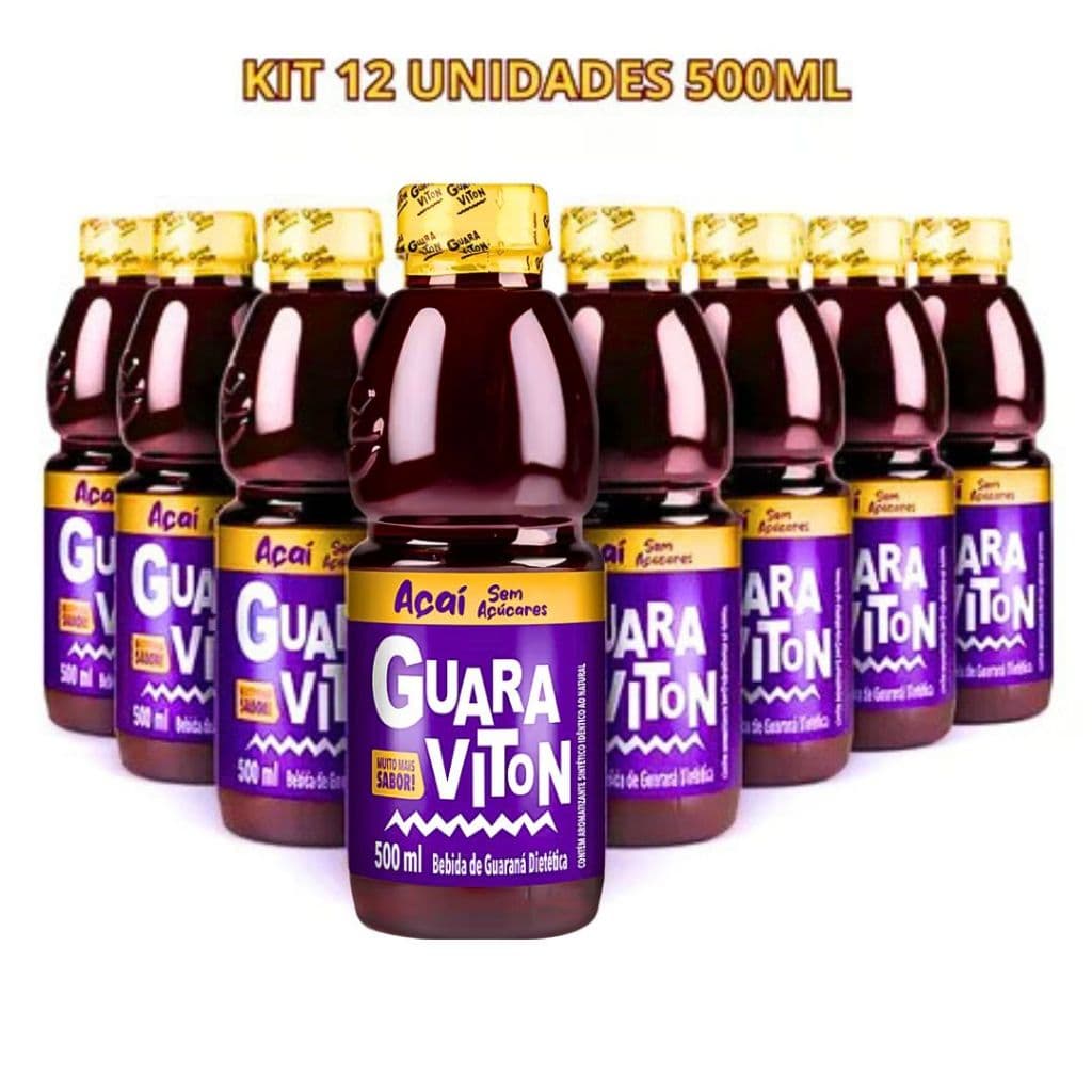 Guaraviton Açaí Sem Açúcar 500ml Energia e Sabor Kit Econômico