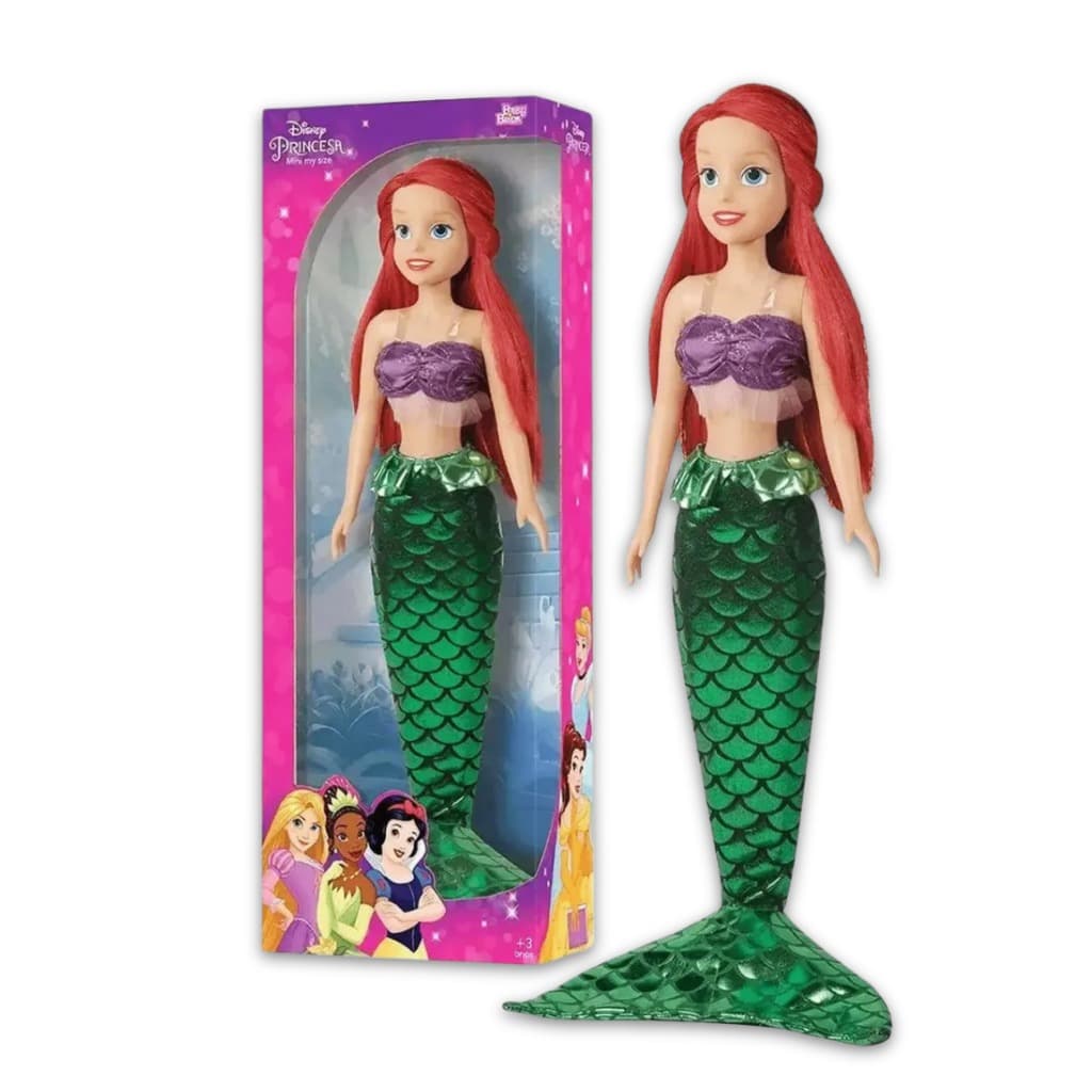 Boneca Princesa Ariel Sereia Brinquedo Disney 55 Cm Menina Articulada Colecionável Infantil Diversão Criança Luxo Brilho