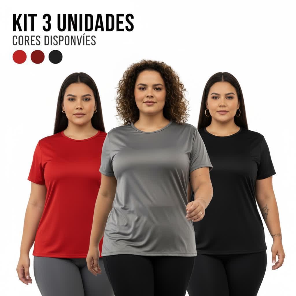 Kit 2 Blusas Academia PLUS SIZE  Dry Fit- Caminhada,Musculação e Treino. Tapa bumbum moda Feminina.
