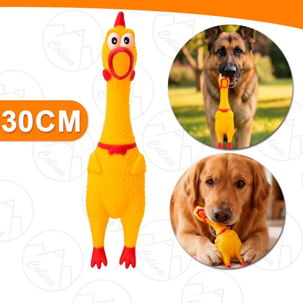 Galinha de Borracha Amarela Para Pets  Brinquedo com Som Para Cachorros 30CM Kolling Sell