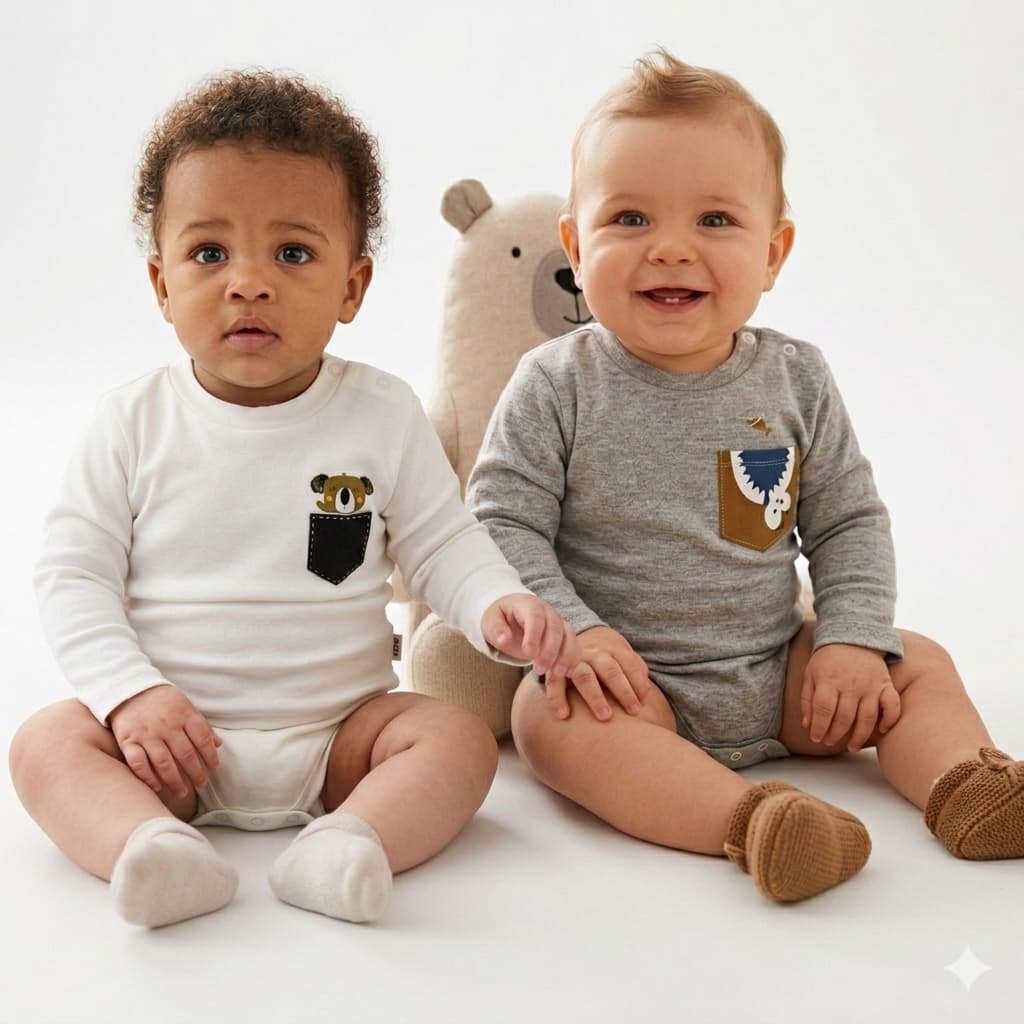 Kit Body Manga Longa Menino Bebe Infantil 100% algodão 3 Meses a 1 Ano Confortavel Premium Enxoval
