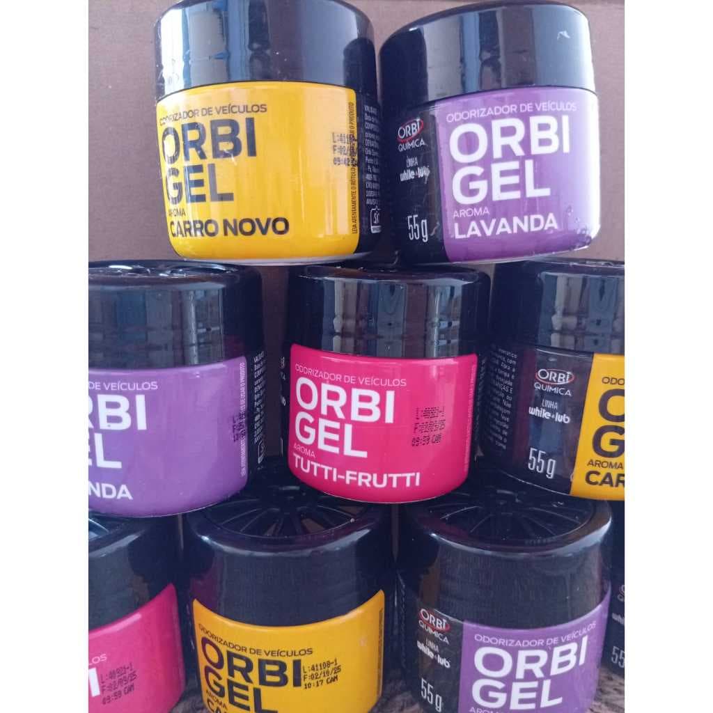 Kit 2 Cheirinho de Carro Aromatizante Odorizador de Veículos - Gel Lavanda, Carro Novo e Tutti Frutti