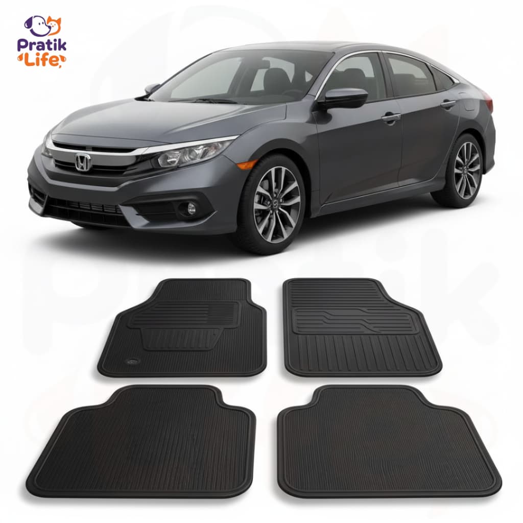 Kit 4 Tapetes Automotivos Honda Civic Borracha Lavável Encaixe Perfeito Produto Nacional