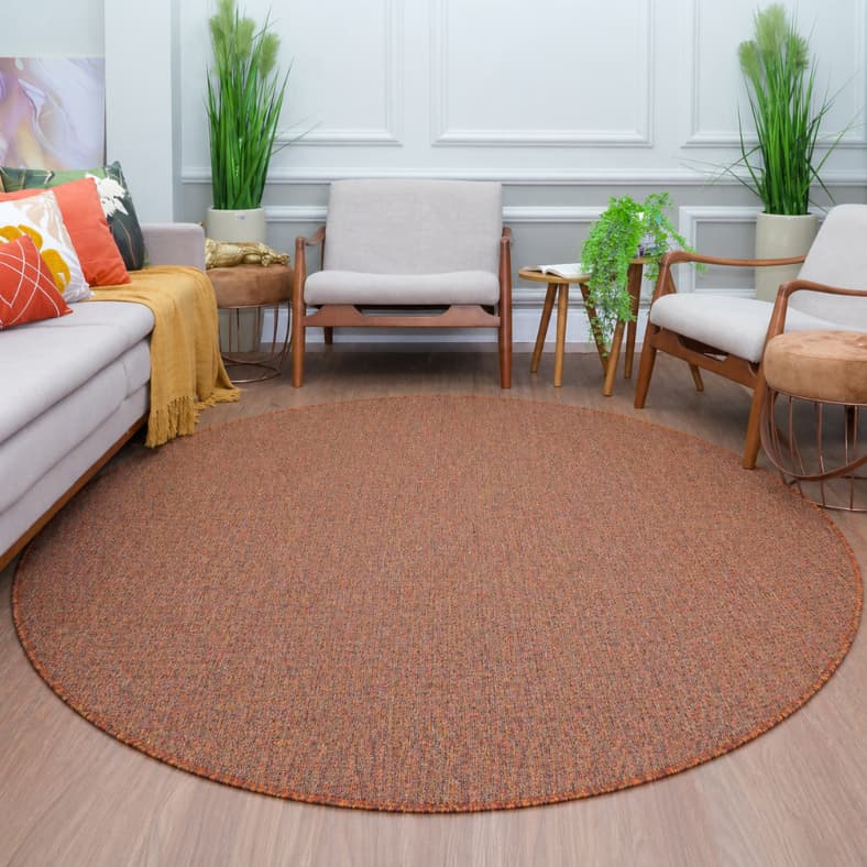 Tapete Sisal Redondo 200x200 Sala Moderna Elegante Antiderrapante Tapete Grande Resistente Clean Sofisticado Durável