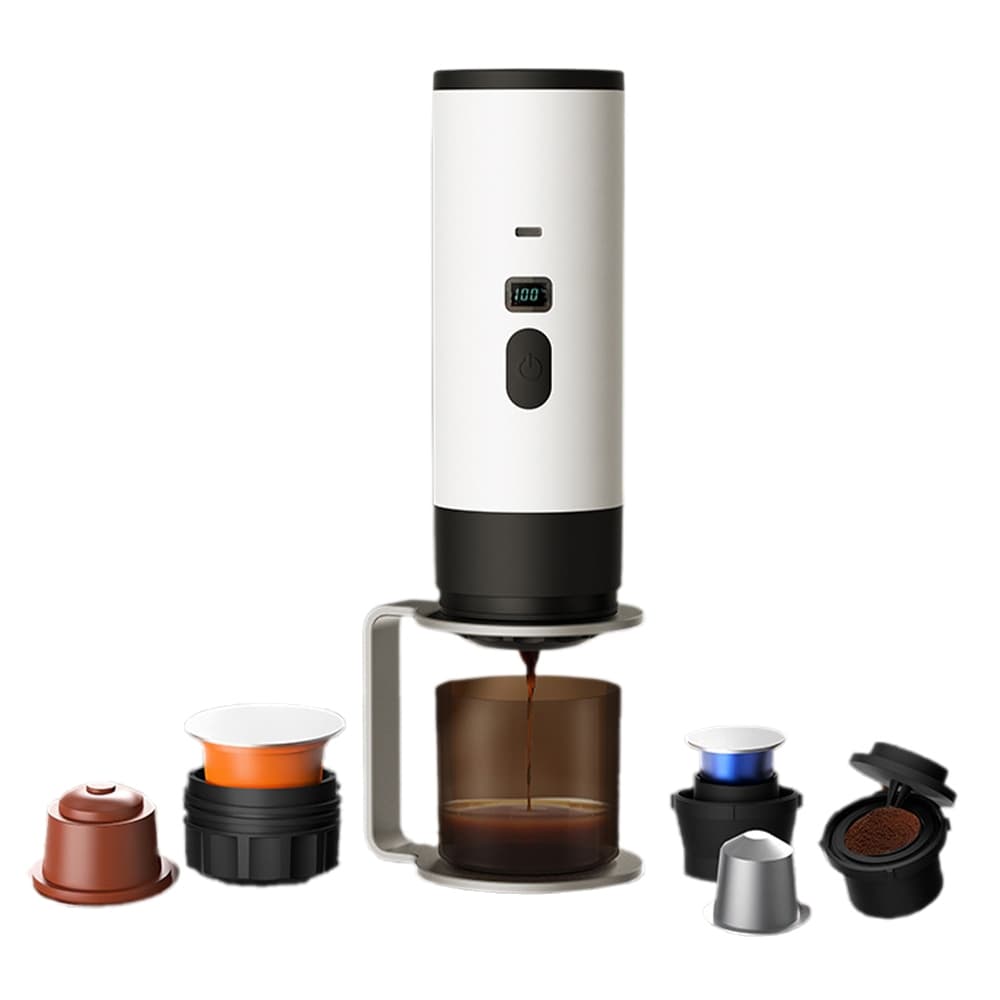 Cafeteira Portátil Expresso 3 em 1 7800mAh USB-C Tela Digital Compatível Cápsulas NS DG Café Moído