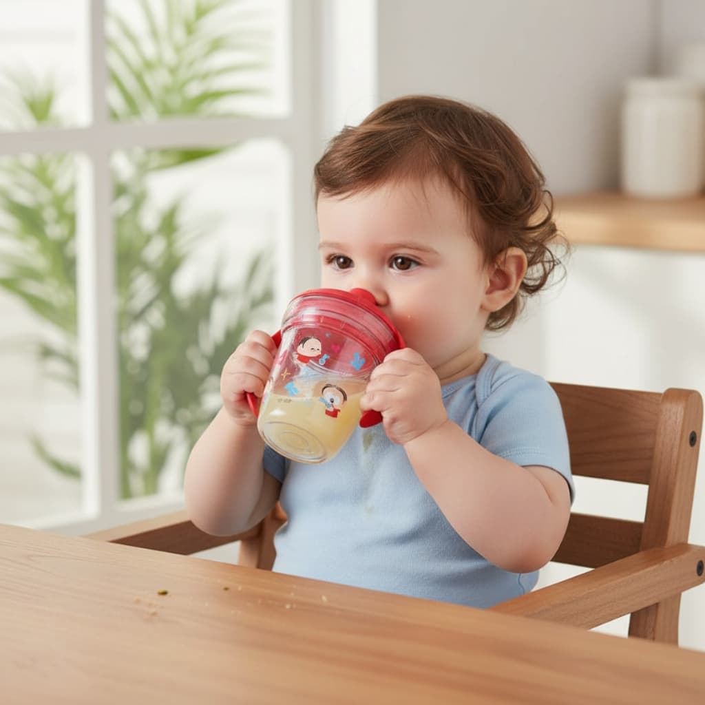 Copo Infantil 170ml Com Bico Rígido e Alças Transição Mamadeira Para Copo Helsim