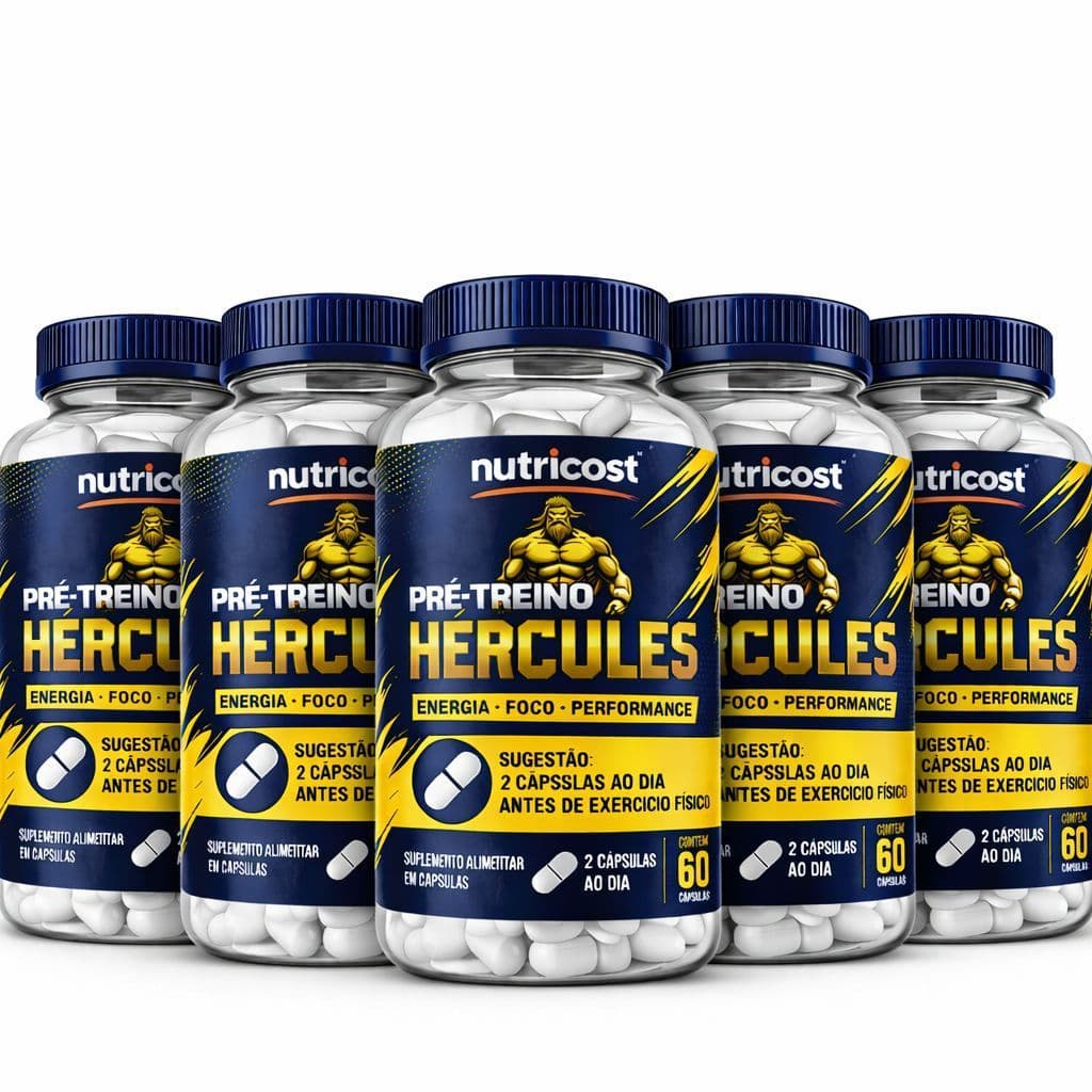 5 Pré-Treino Hércules I Suplemento Alimentar | Energia • Foco • Performance