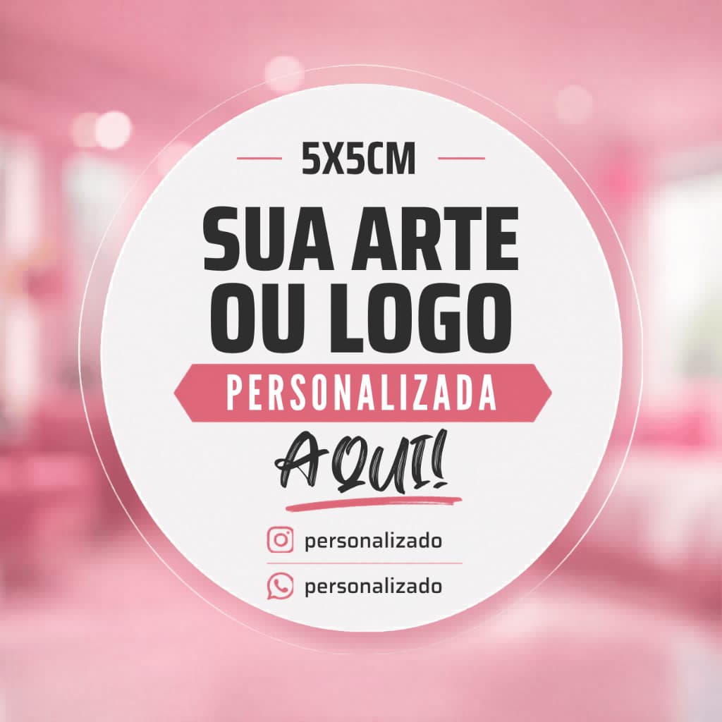 Adesivos Personalizados 5x5 cm - 1000 unidades, 500, 300 ou 200 unidades - Com sua logo ou arte