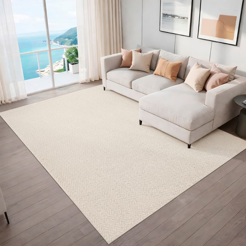 Tapete Grande para Sala 3,00x2,50 Antiderrapante 100% Algodão Artesanal de Tear Lavável na Máquina