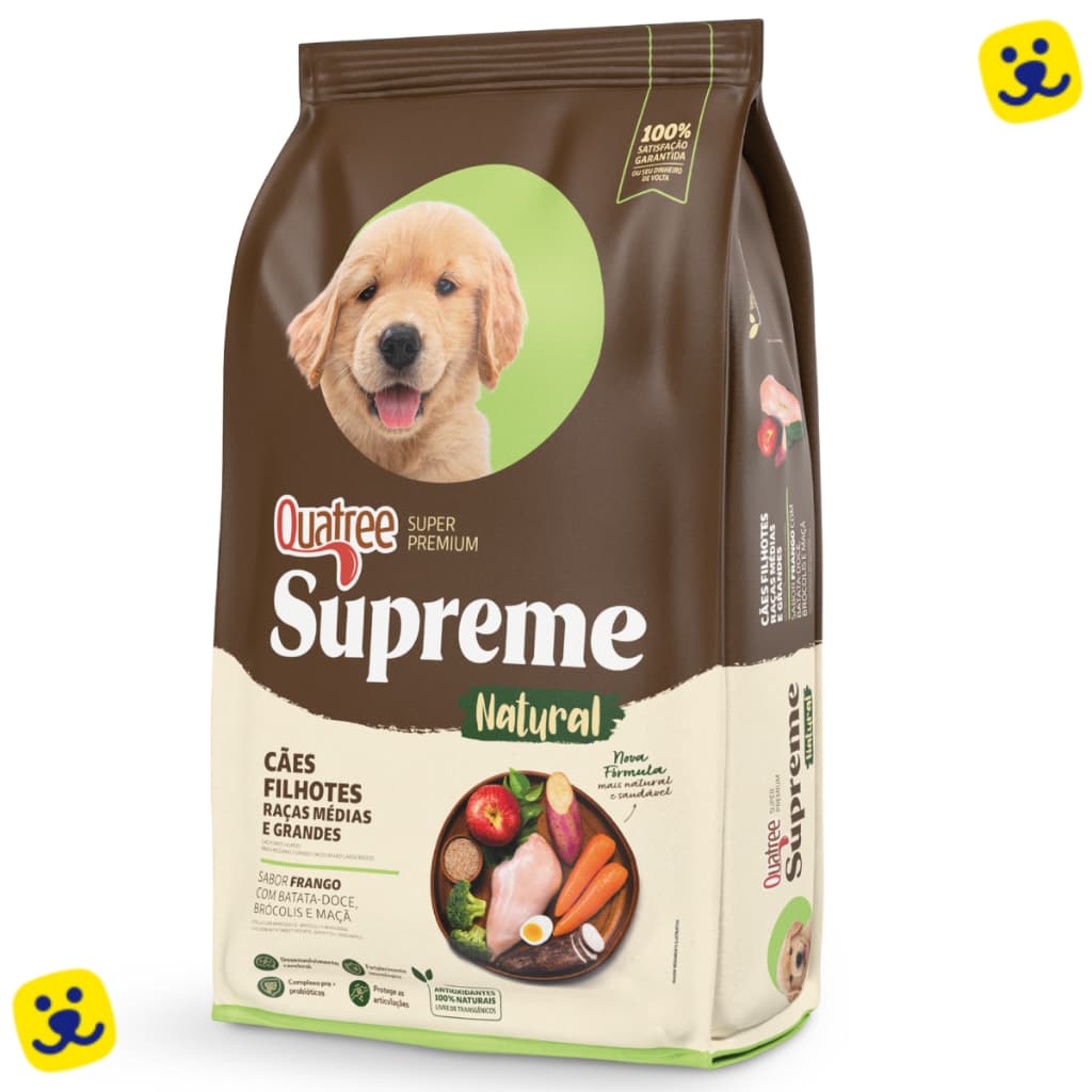 Ração para Cachorro Filhote Quatree Supreme Ração Quatree Filhote Ração Cachorro 10kg Médio Grande