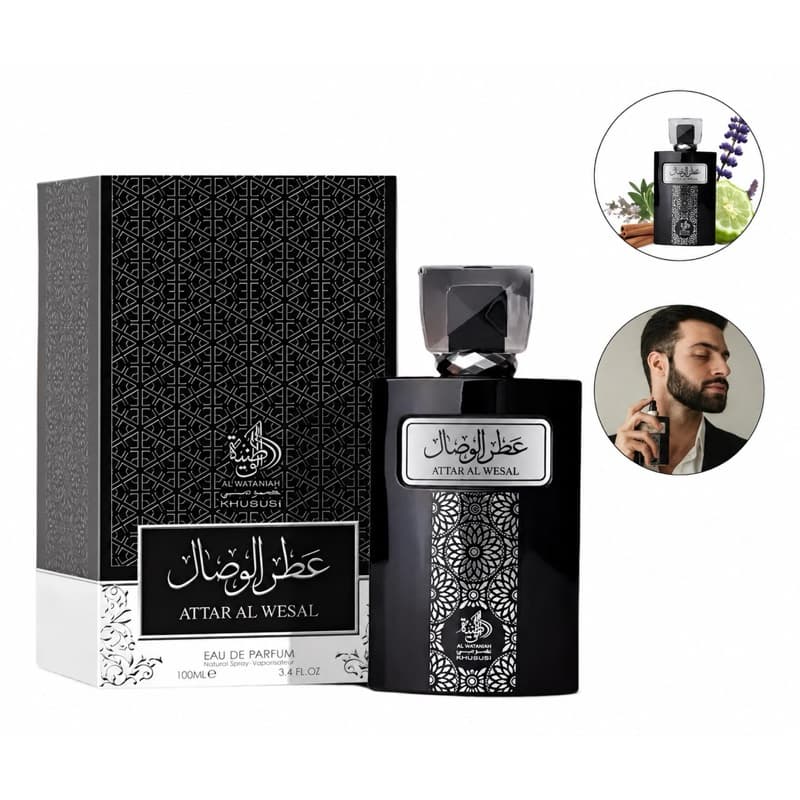 Perfume Árabe Attar Al Wesal Masculino 100ml Original Importado Longa Duração Fixação Forte Luxuoso