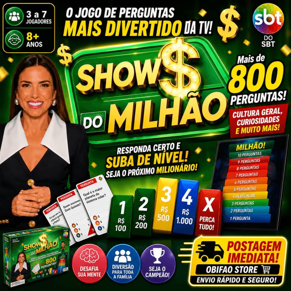 Jogo de Tabuleiro Show do Milhão SBT Sílvio Santos Diversão em Família Original Pais e Filhos!