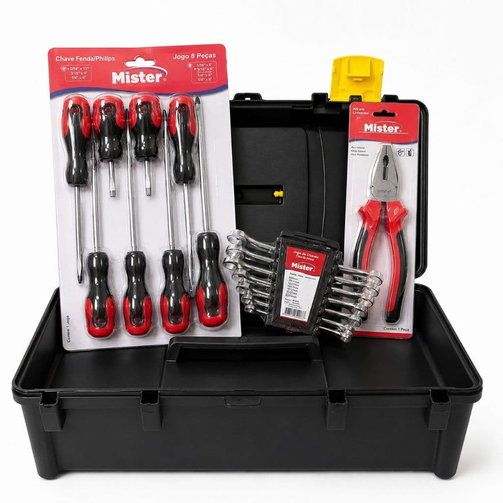 Kit Ferramentas Profissional 16 Peças Com Maleta Completo Reforçado