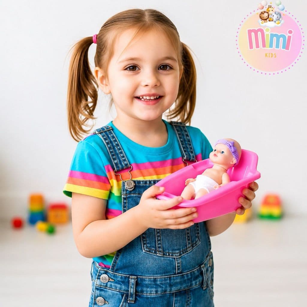 Boneca Bebê Com Banheira Banho Menina Baby Infantil Com Acessórios