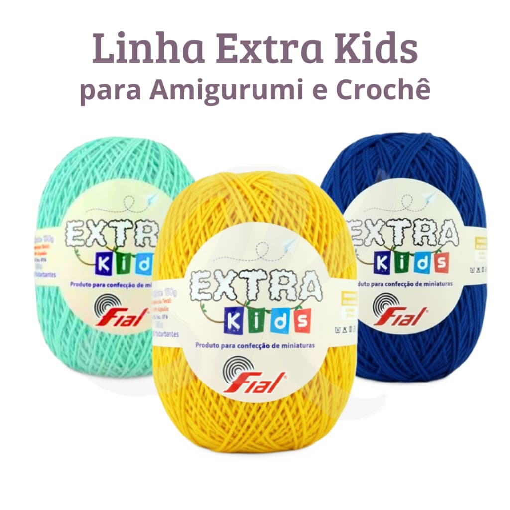 Barbante Fio Extra Kids Fial 130g 250m Linha Amigurumi Croche e Trico