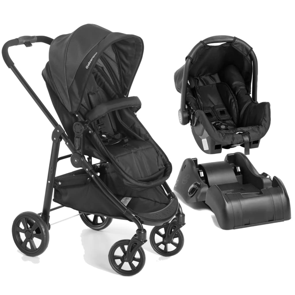 Carrinho De Bebê De Passeio Galzerano Olympus Preto Carrinho+Bebê Conforto+Base Veicular