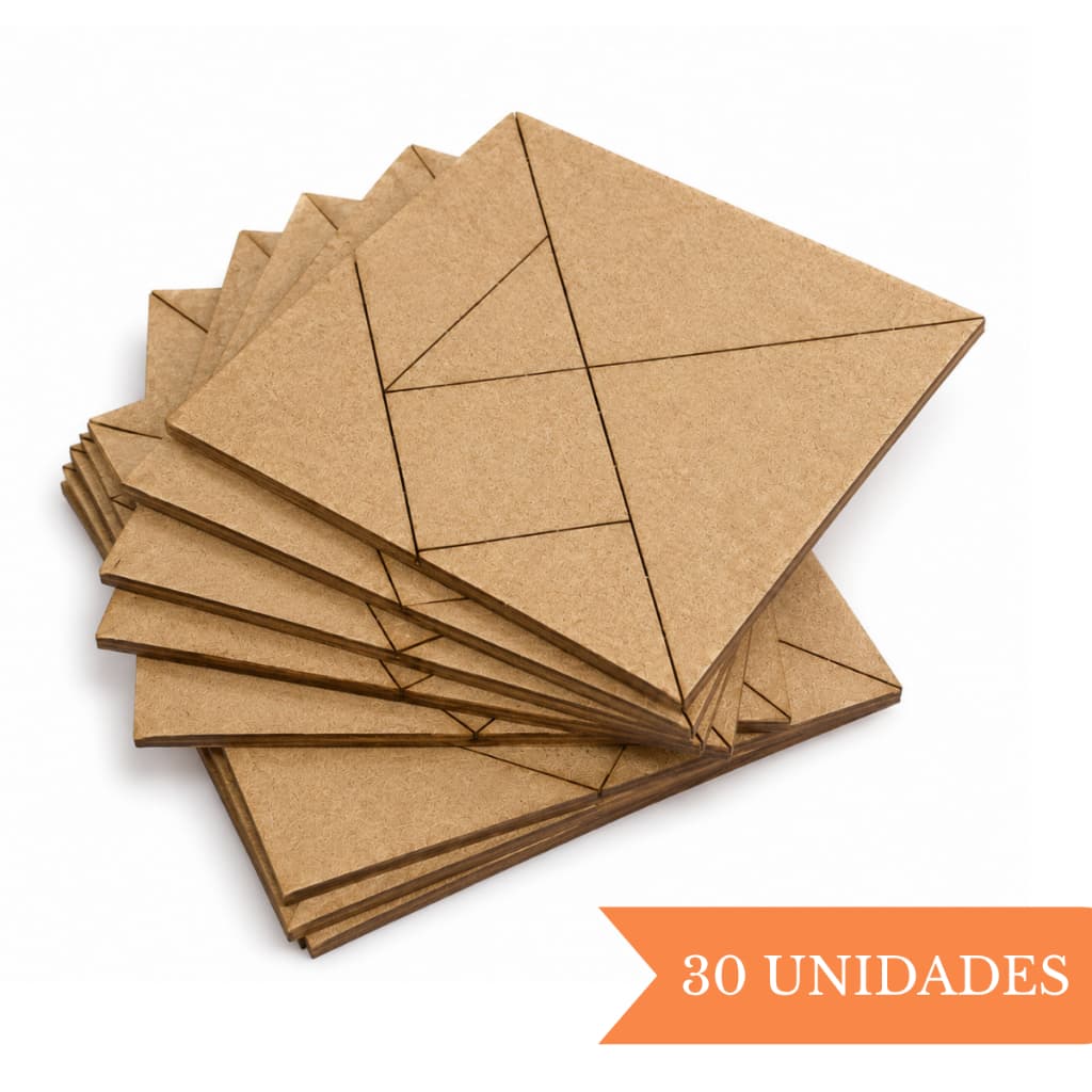 Kit 30 Tangram Educativo Criança Brinquedo Infantil Pedagógico Lembrancinhas Escola Mdf Cru