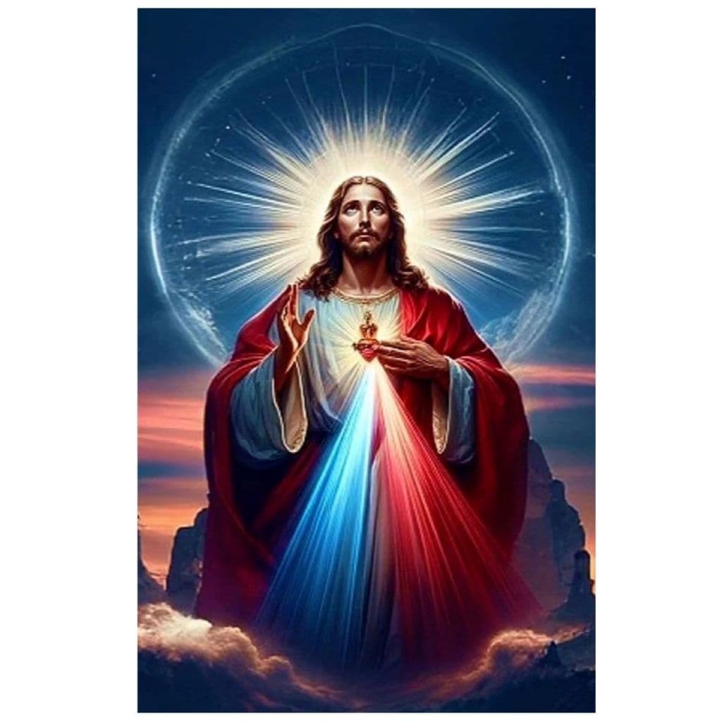 Pintura Diamante 5D – Jesus Cristo 20x30cm – Kit DIY com Strass Completo
