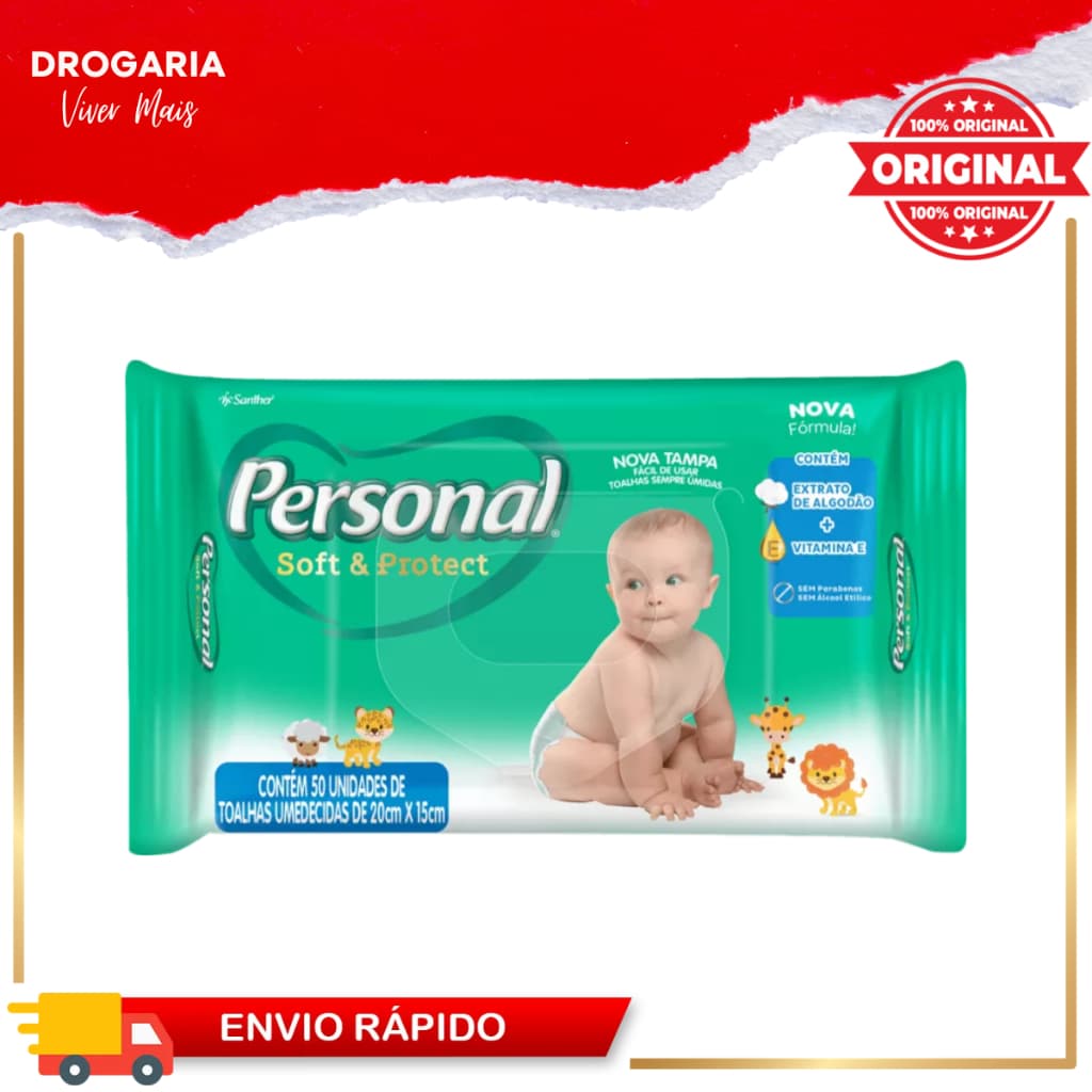 Lenco Toalha Umedecida Personal Soft & Protect 50un