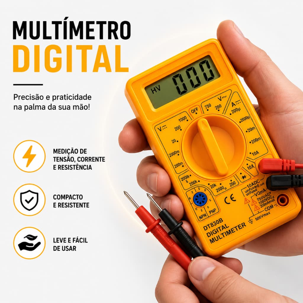 Multimetro Digital Portátil Para Medição E Tensão Com Alta Precisão
