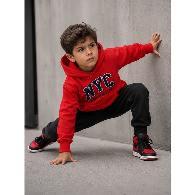 Conjunto Moletom Infantil Kit blusa e calça Moletom Lançamento Moda inverno NYC New York City +Brinde