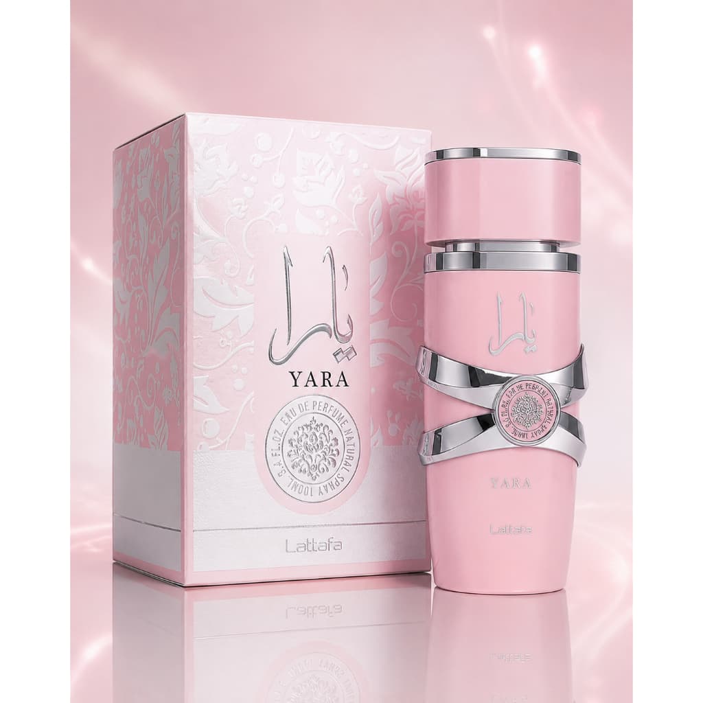 Perfume Yara Lattafa 100ml EDP Feminino — Árabe Doce Gourmand Frutal Baunilha Almíscar Alta Fixação Importado