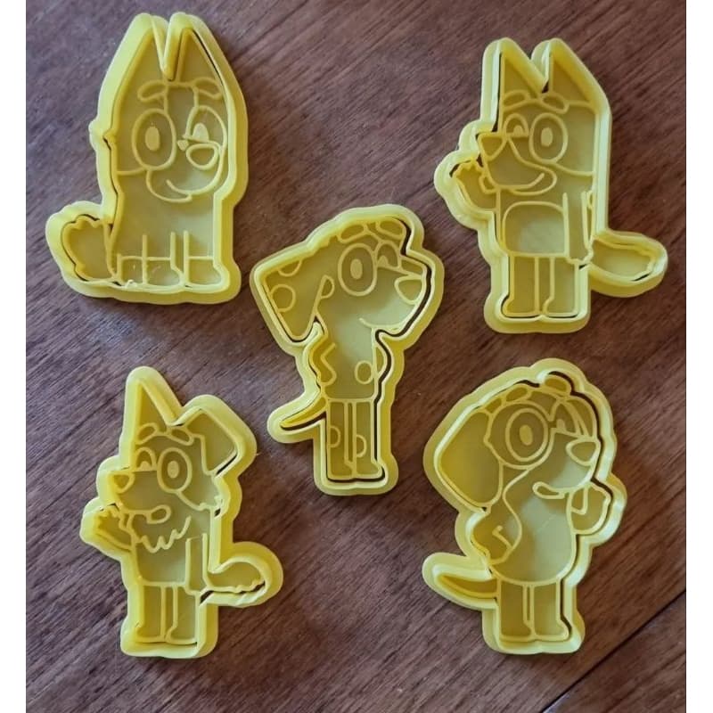 Kit Cortadores e Carimbos de Massa de Biscoito Pasta americana Massinha de modelar Bluey | Decoração de Biscoitos