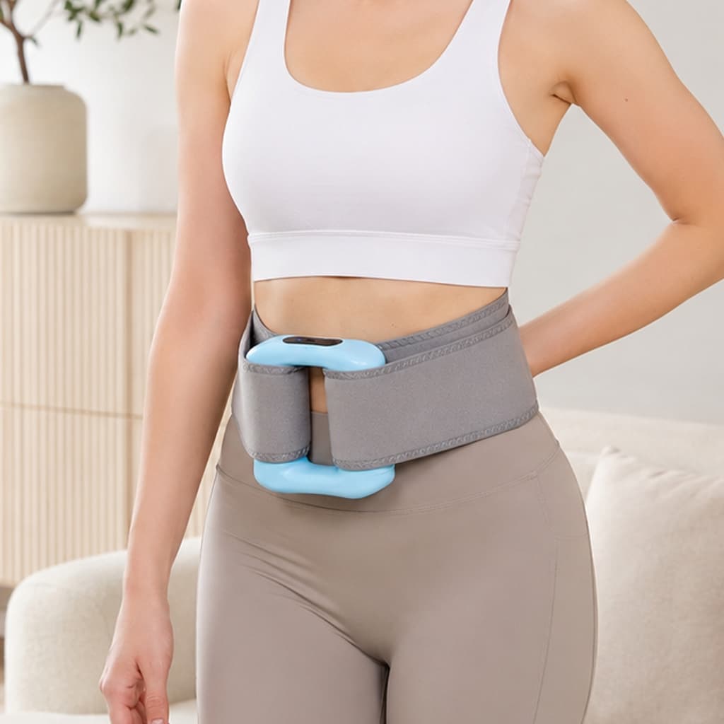 Massageador Lombar Muscular Portátil/Recarregável Com Função de Vibração Alívio Completo do Corpo Faixa Compressão
