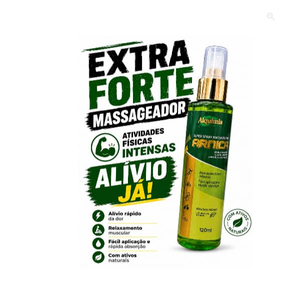 Spray Massageador Arnica Extra Forte 120ml | Alívio Muscular Rápido | Pós-Treino, Academia e Atividades Físicas
