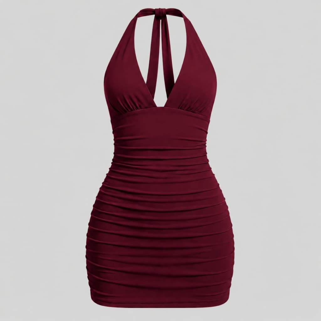 Vestido Feminino Curto Frente Única | Costas Nua com Amarração Elegante