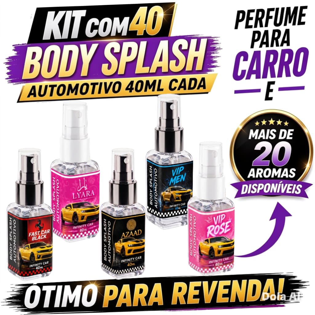 Kit 40 Perfume pra Carro 40ml Cheirinho de Carro Spray Perfumes importados Longa DuraçãoAtacado Renda Extra Longa Duraça