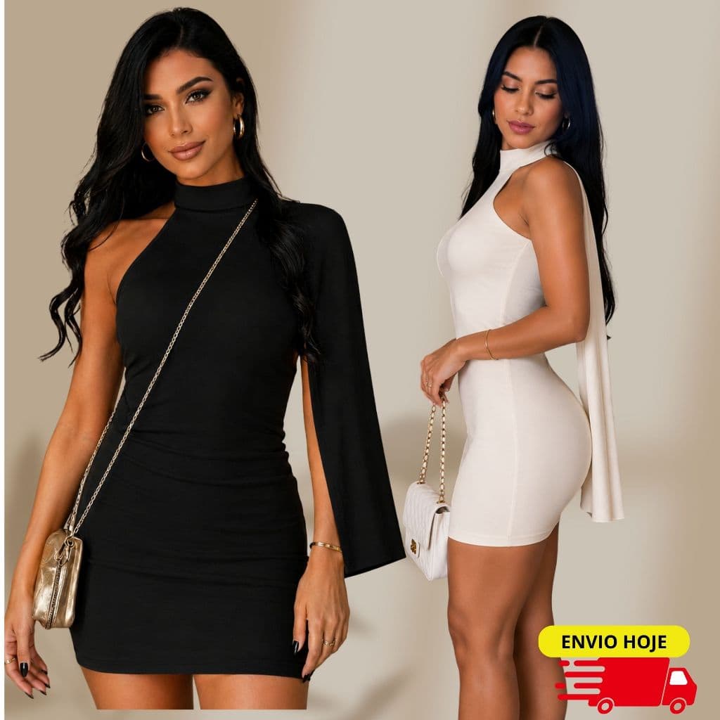 Vestido Curto Ombro Só Nula Manga Suplex Premium Alta Qualidade
