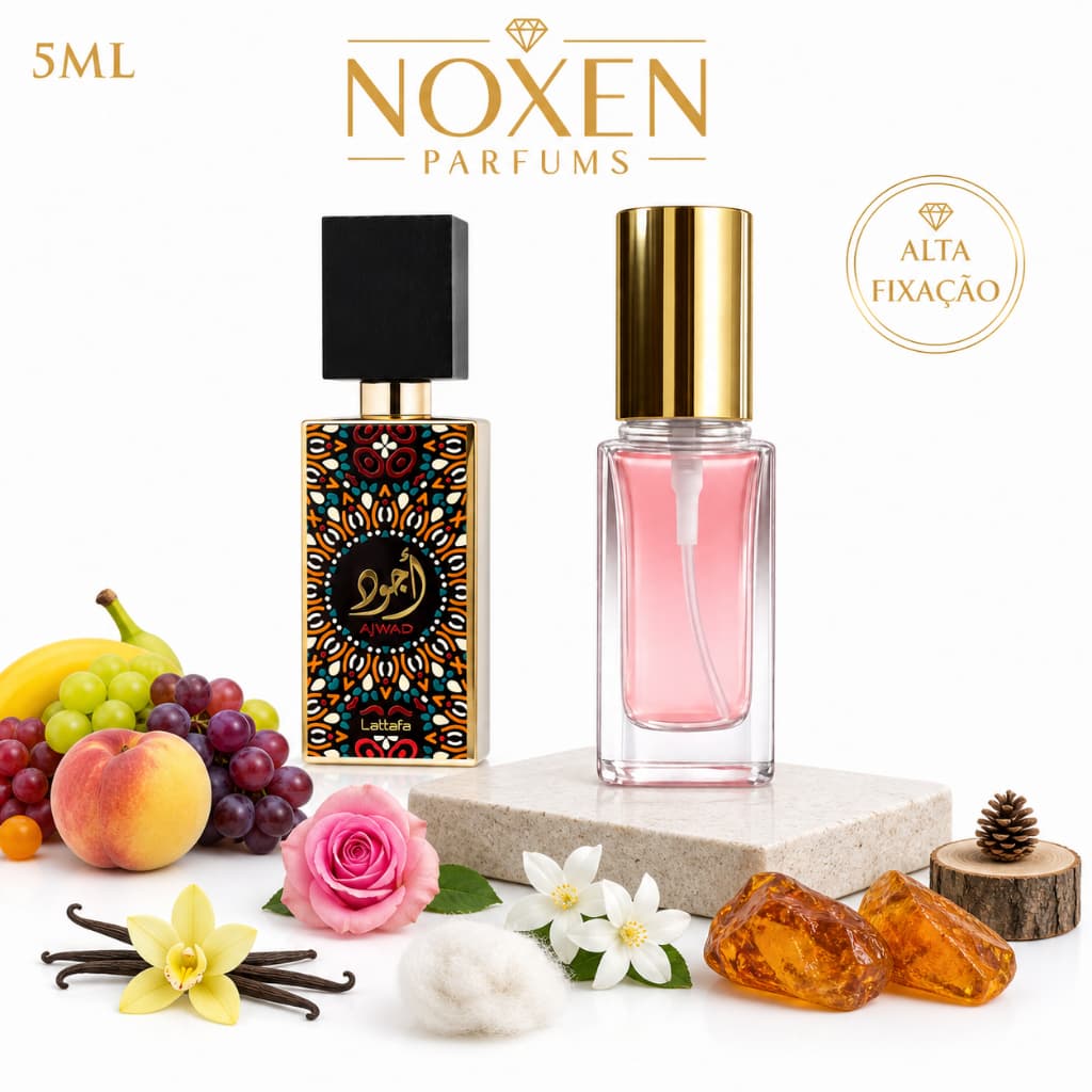 Perfume Feminino 5ml Premium Vidro Spray Ajwad Floral Frutado Importado