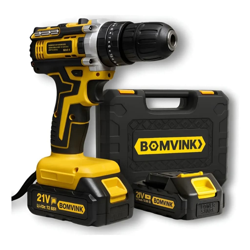 Furadeira Parafusadeira A Bateria 21V Profissional Alto Torque Para Móveis E Manutenção