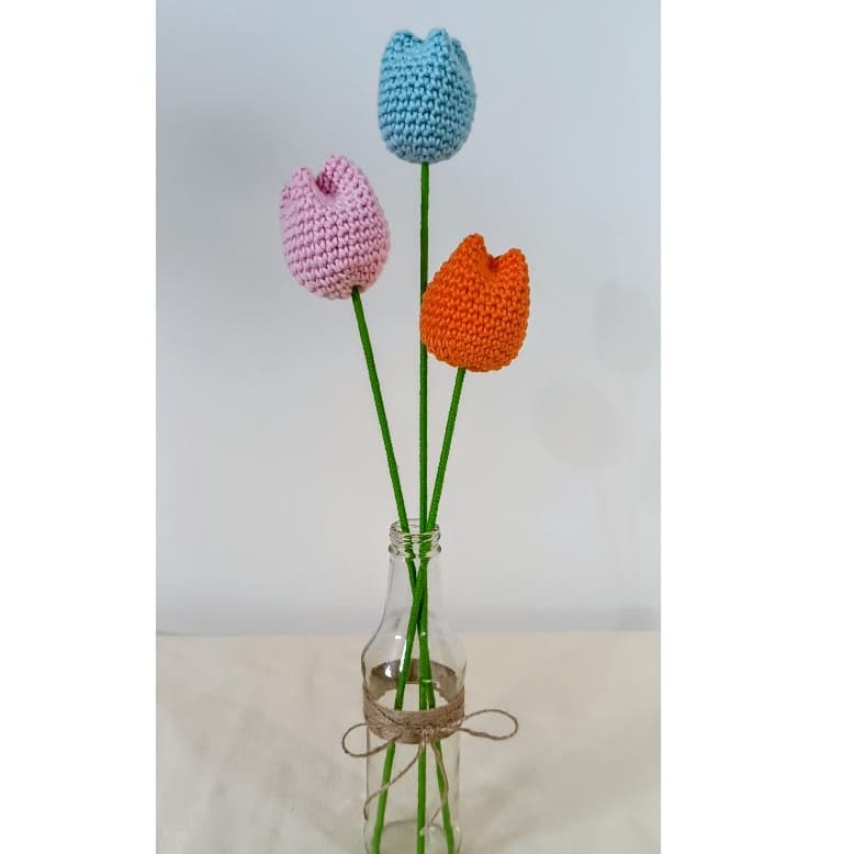 Tulipa de Crochê - Amigurumi (Presente criativo) - Unidade ou Kit (buquê)