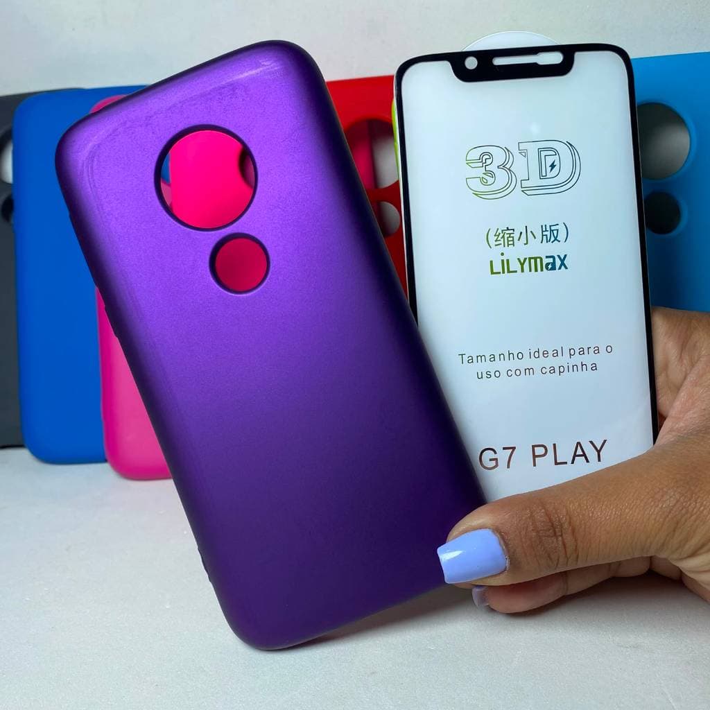 CAPA G7 PLAY Câmera Aberta + Película 3D Motorola Capinha Case Protetora Celular Silicone
